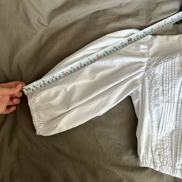 SOLD NWOT White Cotton Cropped Blouse - Picture 16 of 16
